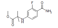 Alanine, N-​[4-​(aminocarbonyl)​-​3-​fluorophenyl]​-​2-​methyl-​, methyl ester