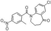 7-氯-1,2,3,4-四氢-1-(2-甲基-4-硝基苯甲酰基)-5H-1-苯并氮杂卓-5-酮